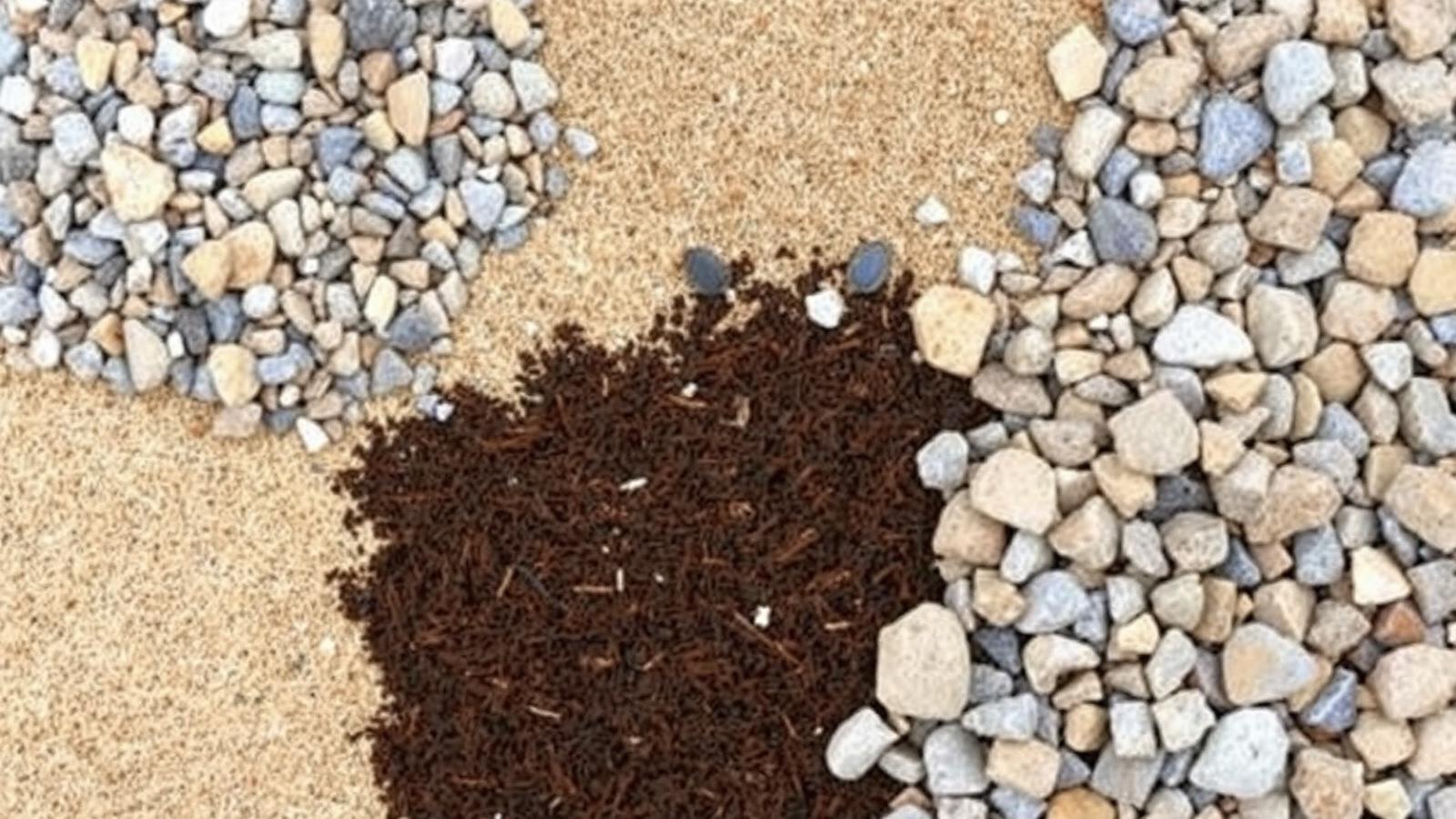 Gravel, sand, and mulch materials